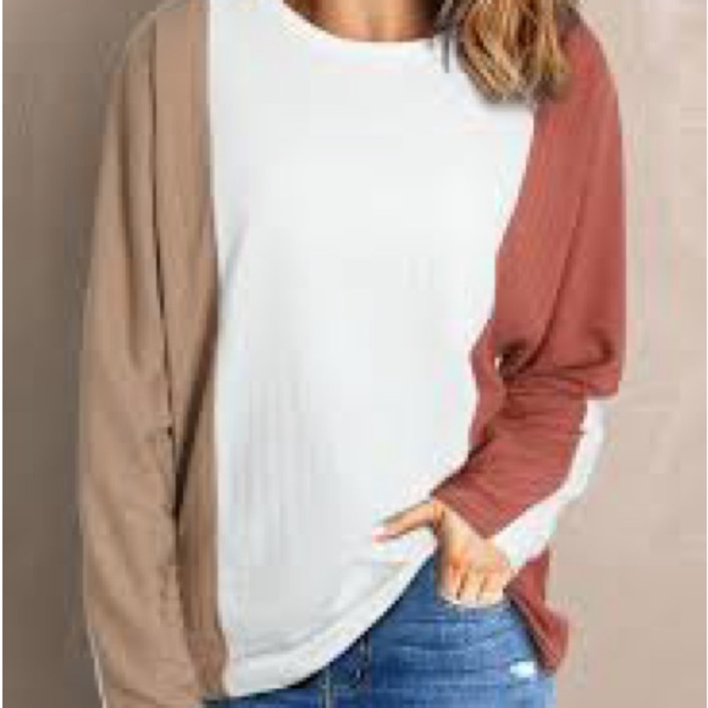 Colorblock Long Sleeve dolman sleeve Top